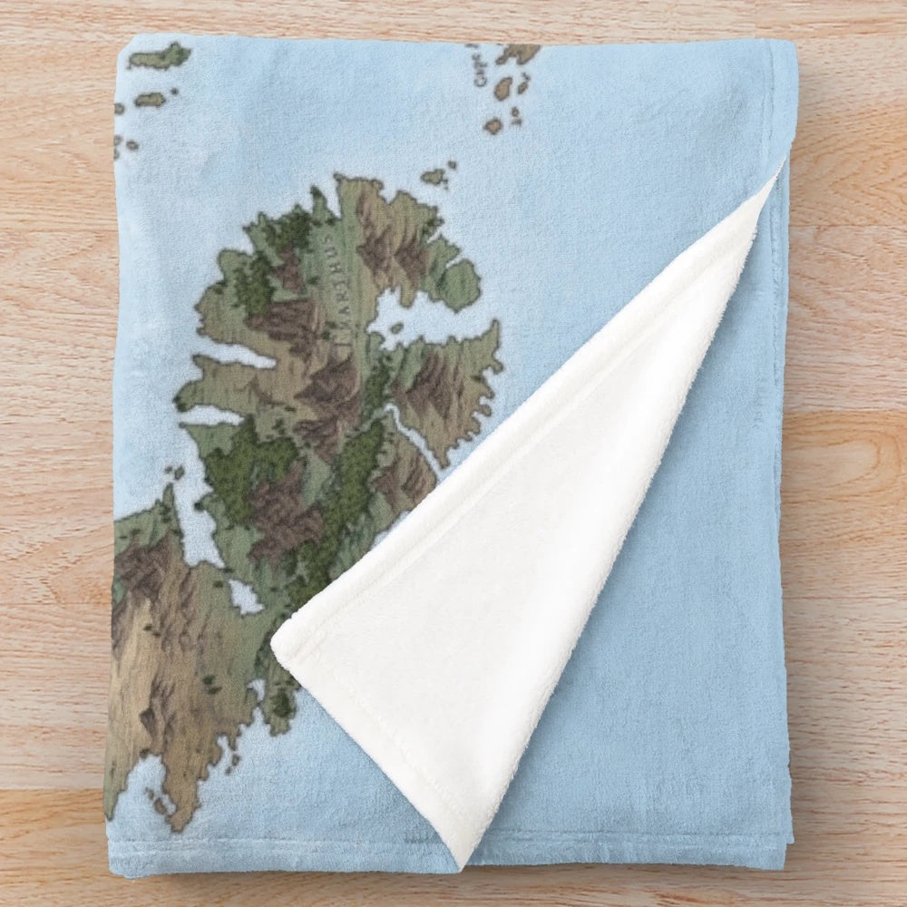 Path of Exile inspired Wraeclast map plush blanket