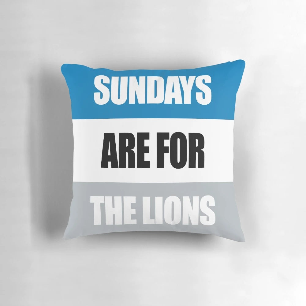 Detroit Lions Sundays Are For The Lions Pillow with Matthew Stafford and Detroit Football Imagery