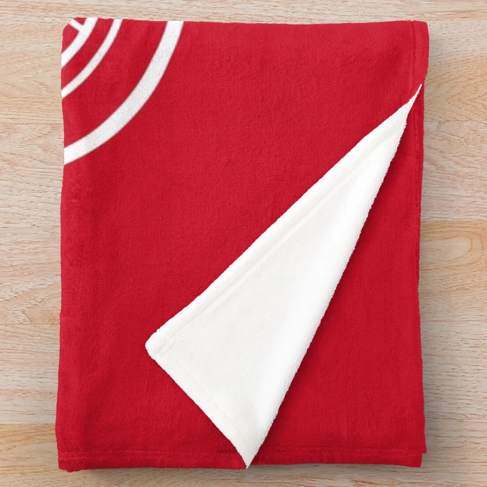 Detroit Red Wings inspired plush blanket with team colors and logo