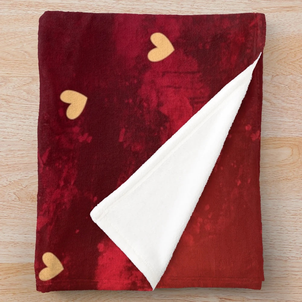 Plush blanket with devil-inspired design