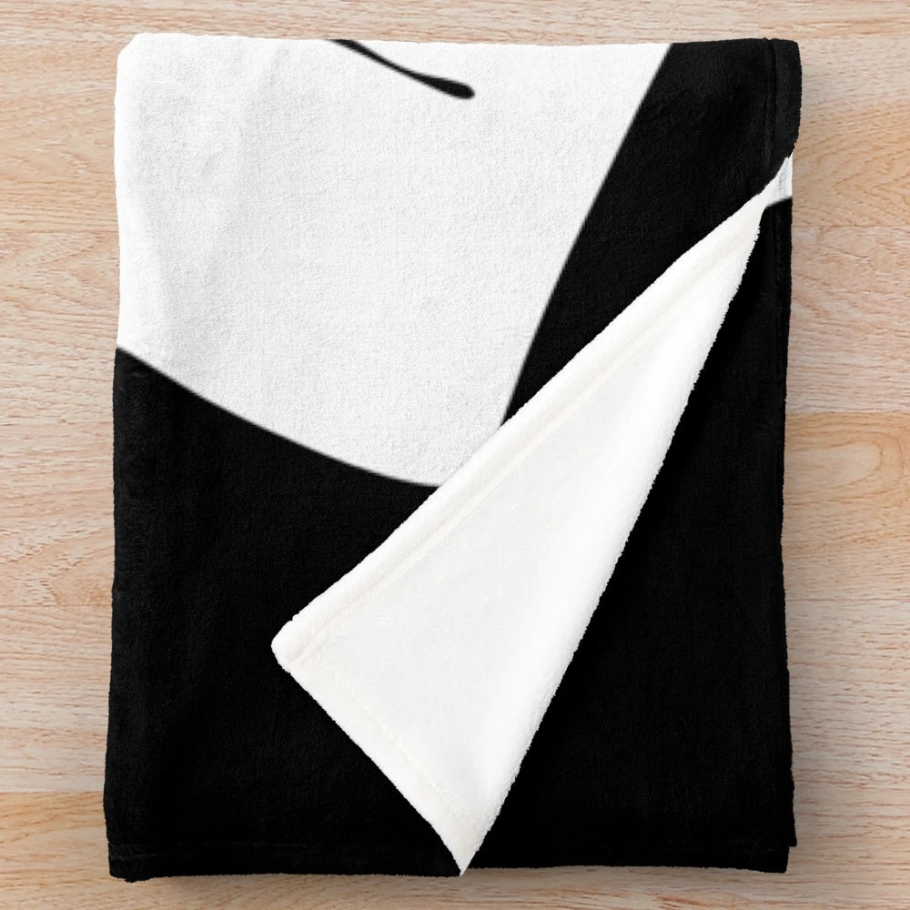 White plush blanket featuring characters from the anime series Devilman Crybaby