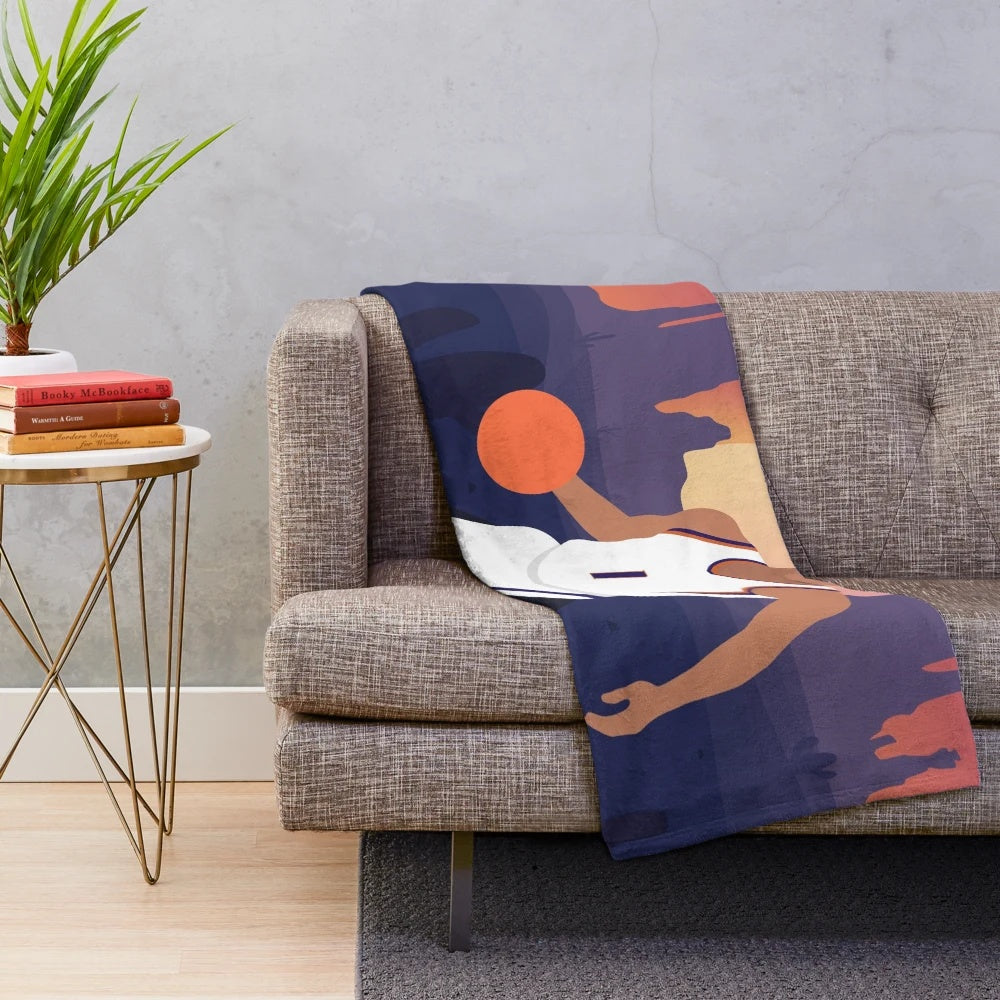 Devin Booker inspired Phoenix Suns desert-themed plush blanket