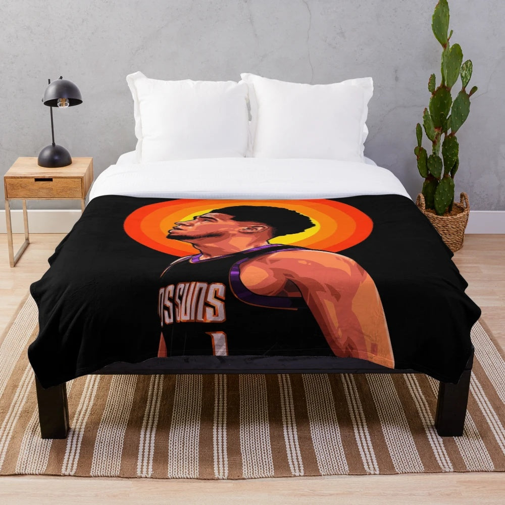 Devin Booker inspired plush blanket with pop art vector illustration