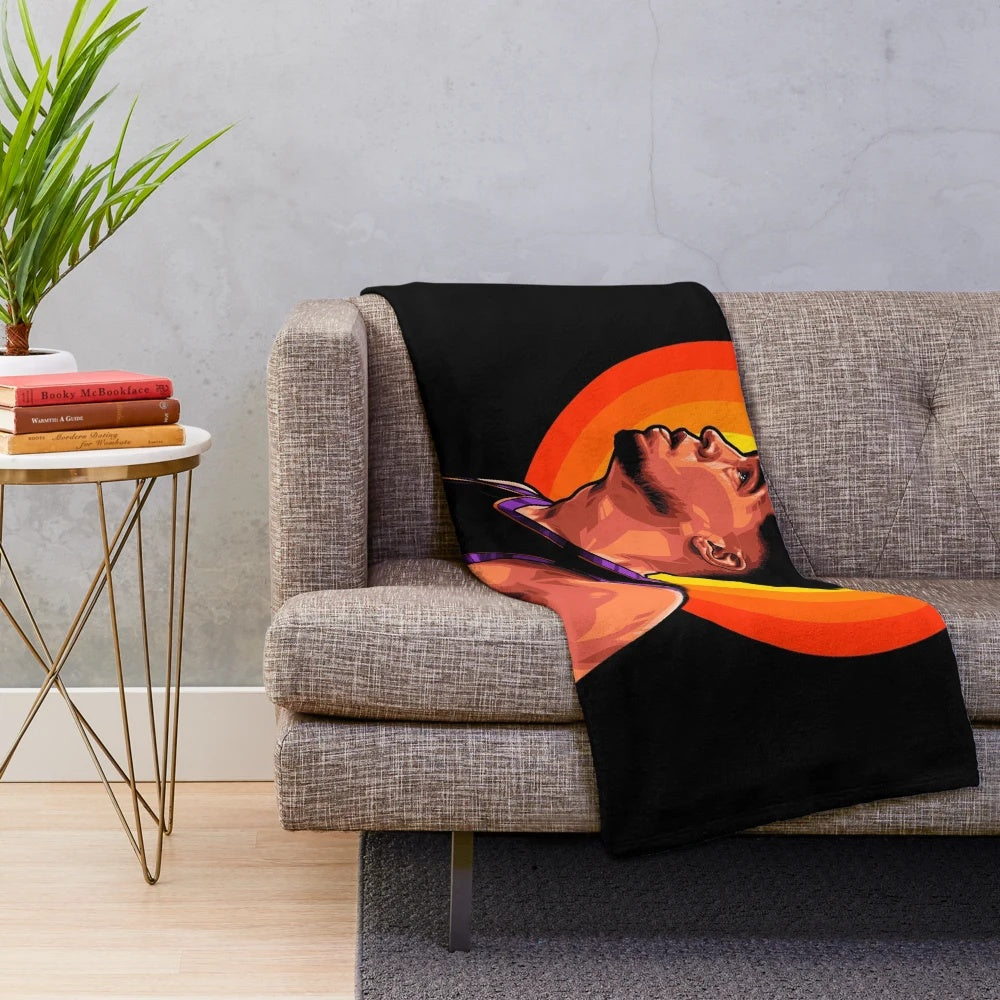Devin Booker inspired plush blanket with pop art vector illustration