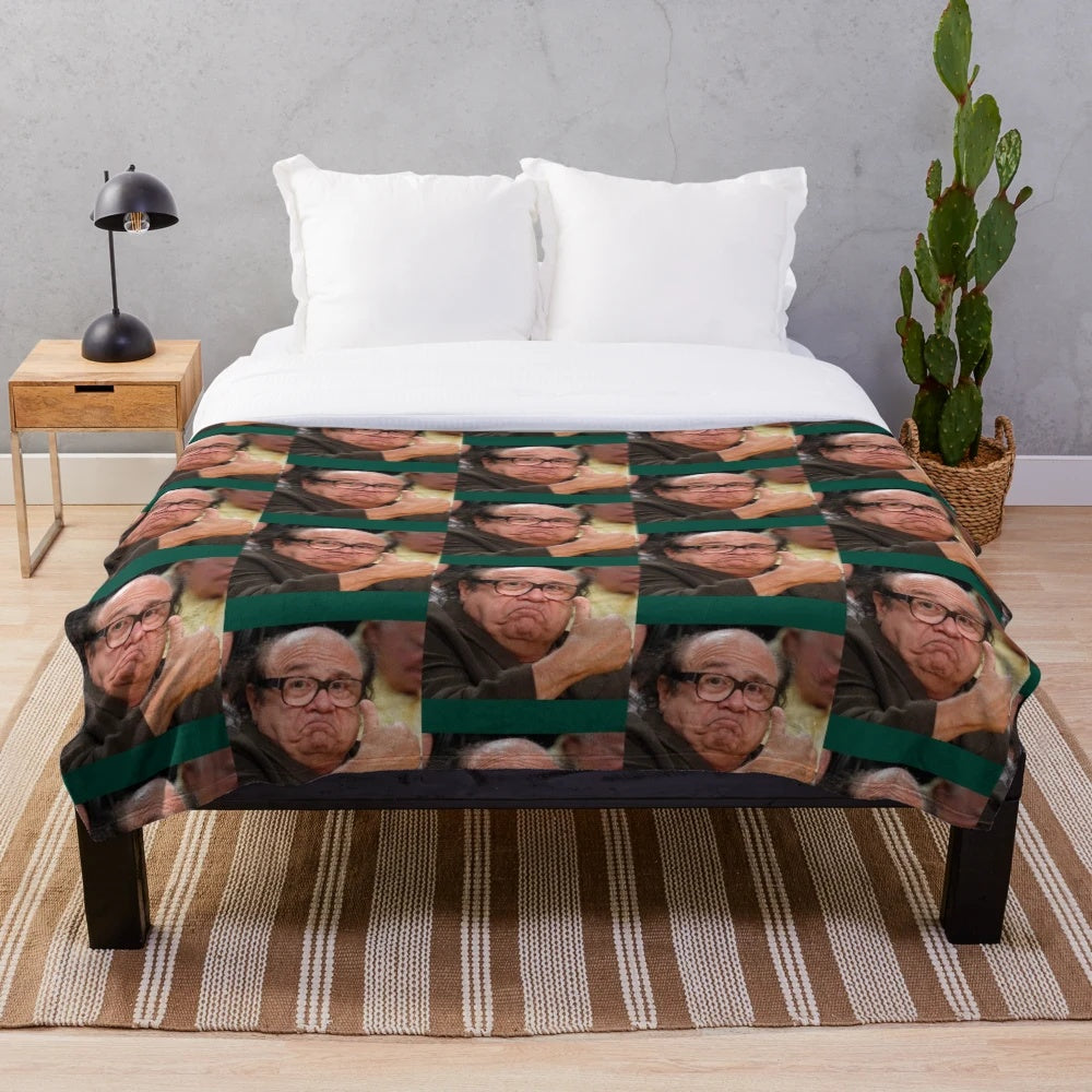 Danny Devito-inspired plush blanket with a humorous and playful design