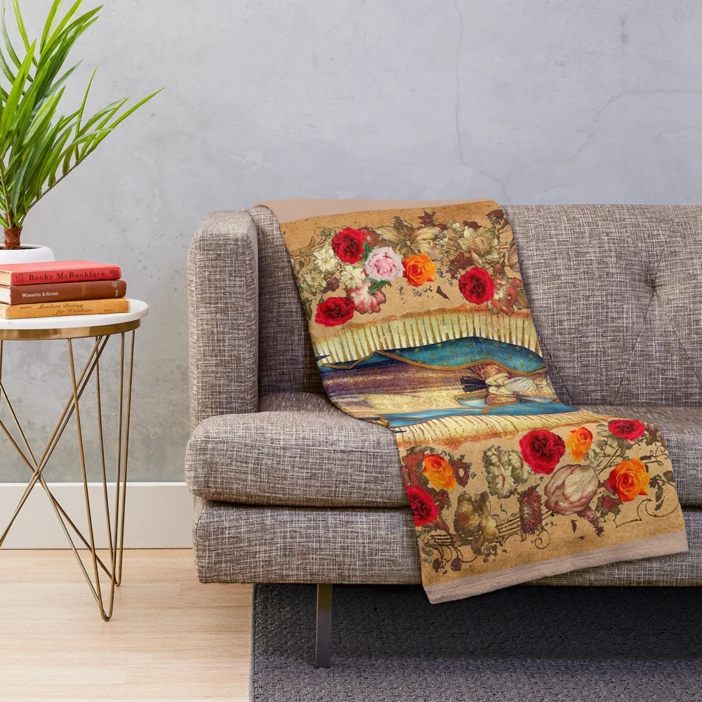 Plush blanket featuring the image of the Virgin Mary, Our Lady of Guadalupe