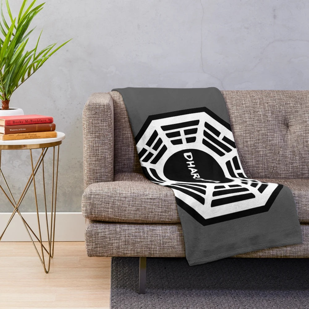 Dharma Initiative Inspired Plush Blanket with Lost TV Show Imagery