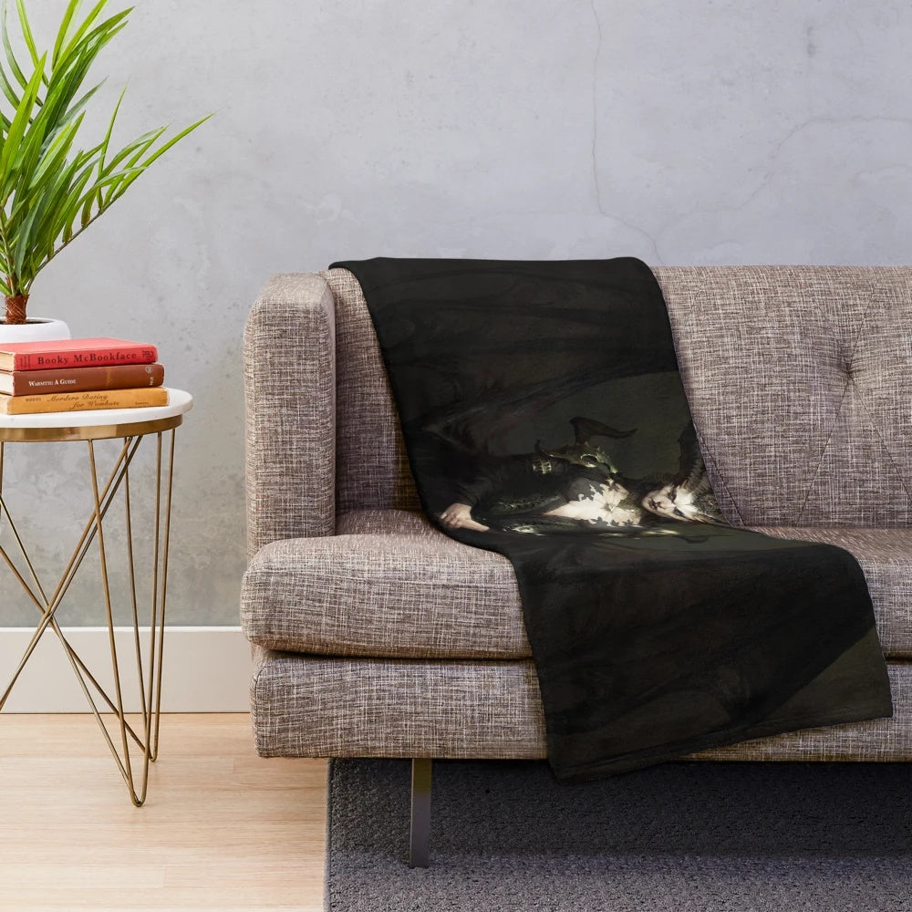 Diablo 4 plush blanket featuring dark fantasy and gothic design