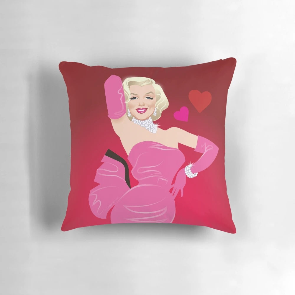A plush pillow adorned with diamond-like patterns, creating a glamorous and eye-catching addition to your living space.
