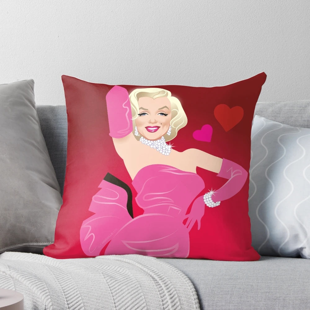 A plush pillow adorned with diamond-like patterns, creating a glamorous and eye-catching addition to your living space.