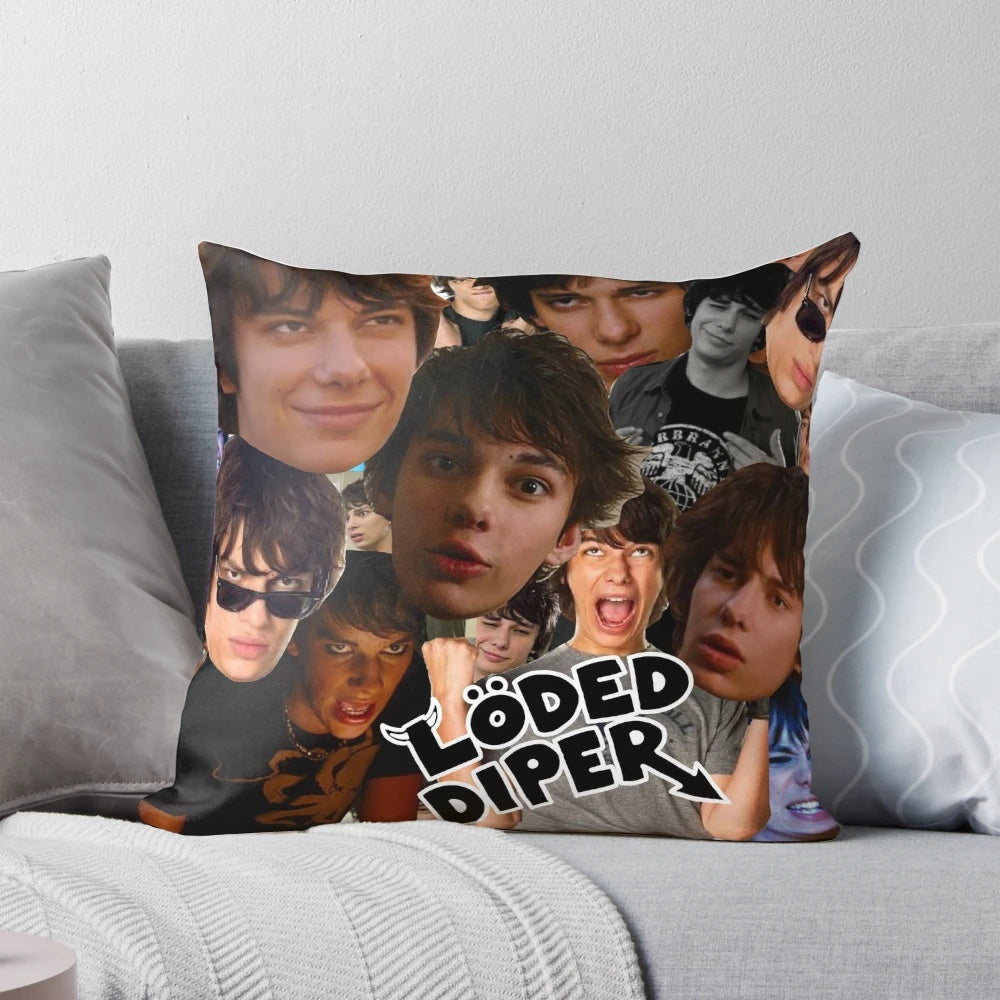 A cozy pillow featuring Rodrick Heffley, the iconic character from the Diary of a Wimpy Kid series.