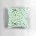 A square pillow featuring a mesmerizing diatom design, perfect for nature and science enthusiasts.
