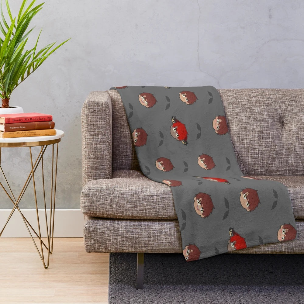 Cozy plush blanket featuring Diavolo's pattern from the anime series Obey Me