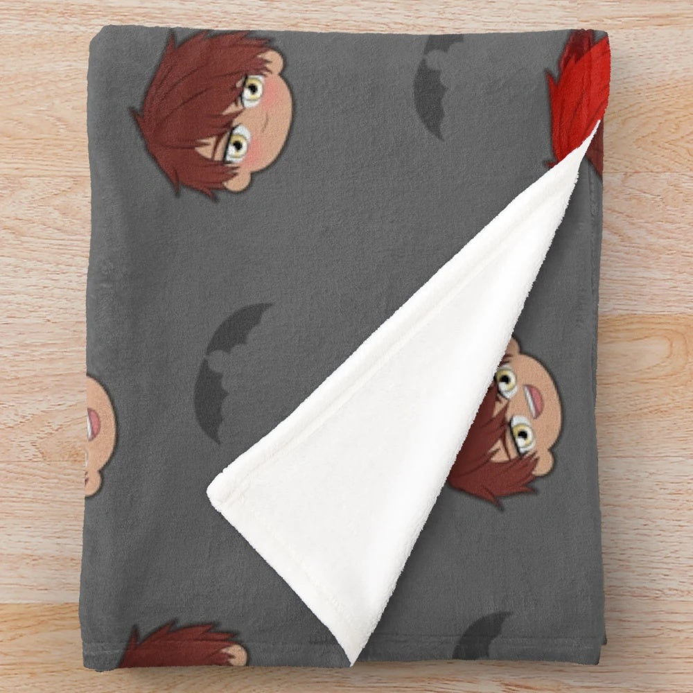 Cozy plush blanket featuring Diavolo's pattern from the anime series Obey Me
