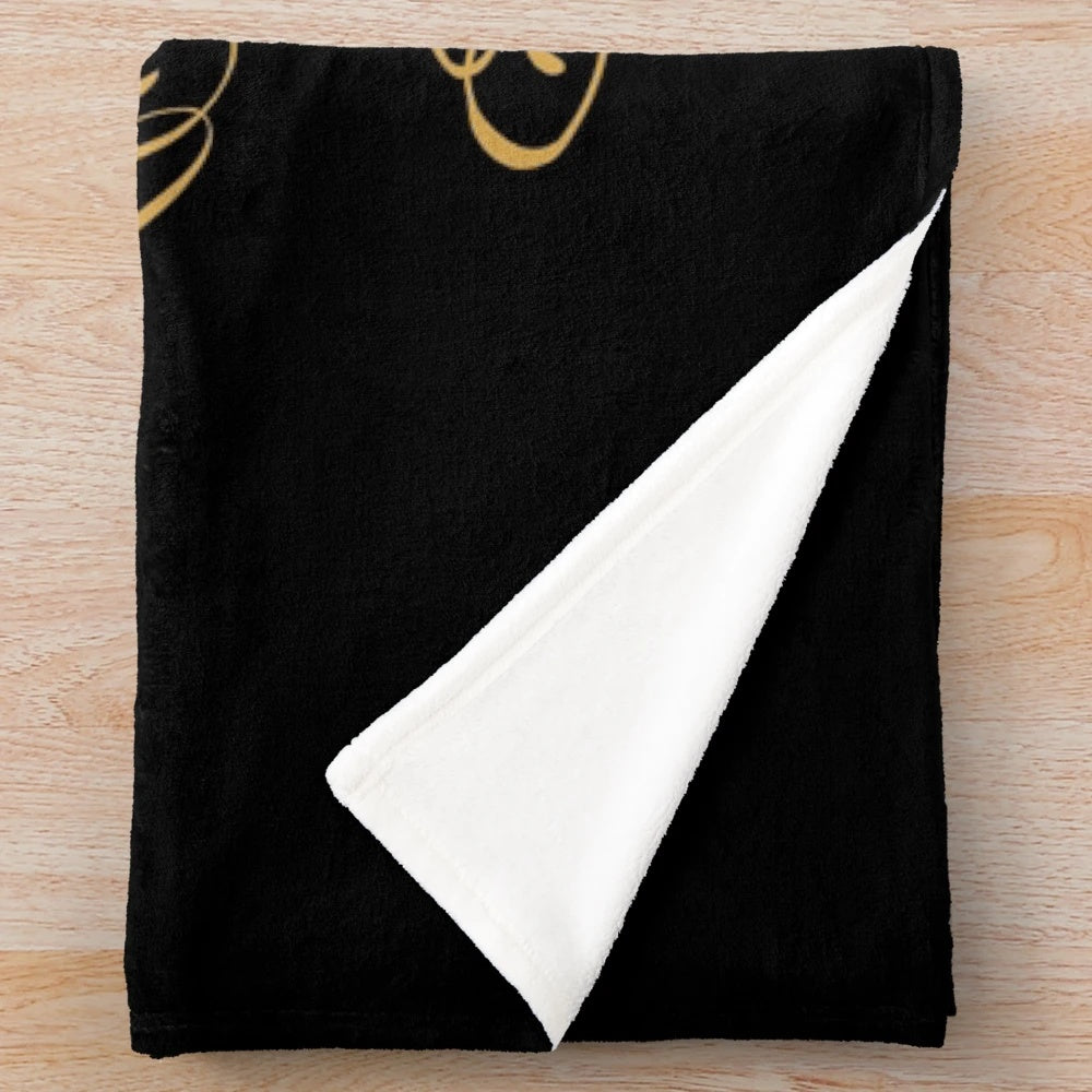 Fantasy-inspired plush blanket featuring dice and critical fail design