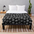 White d20 dice pattern plush blanket