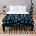 D20 dice pattern plush blanket