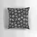 D20 dice set pattern white pillow for Dungeons and Dragons, Pathfinder, and other tabletop RPG fans