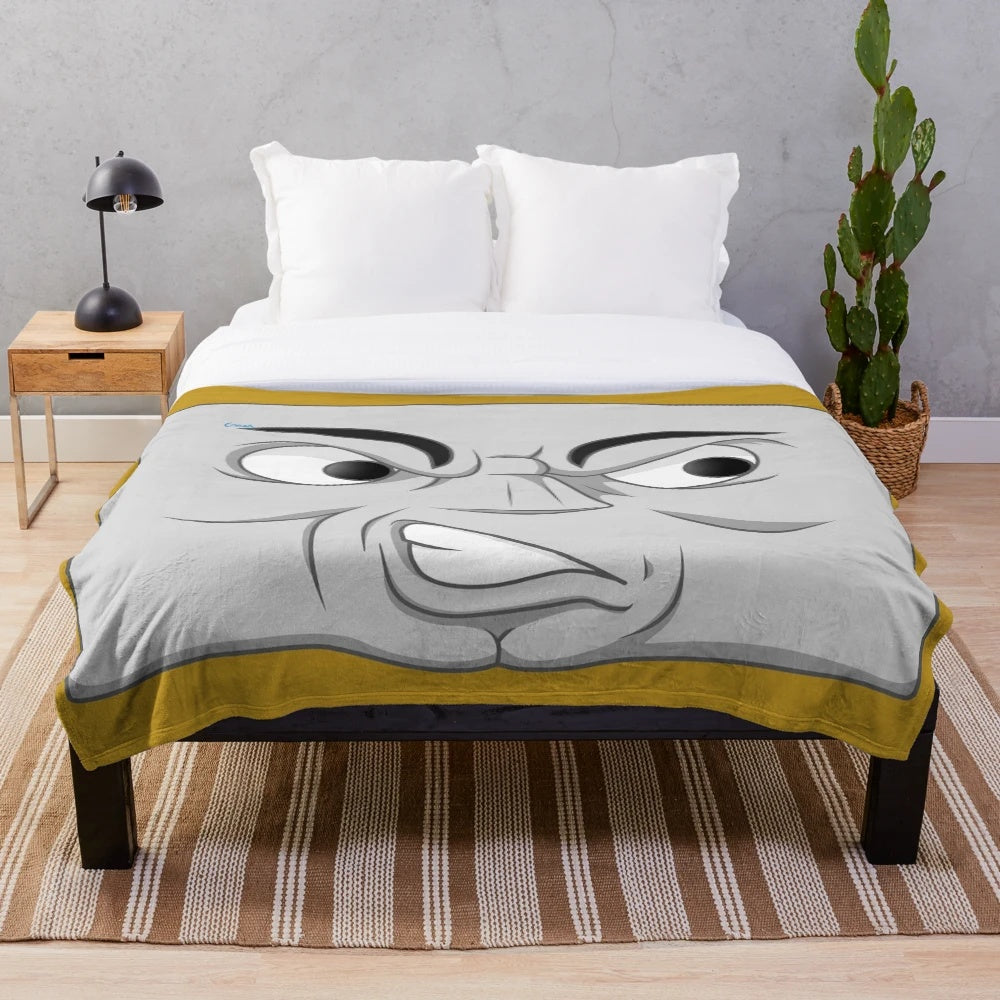 Diesel 10 inspired plush blanket with locomotive design