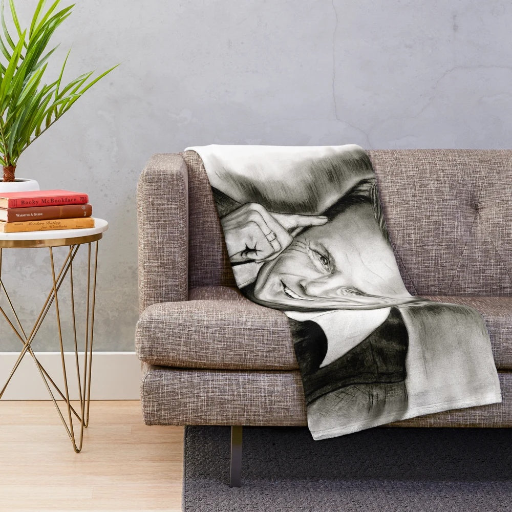 Dieter Bohlen inspired black and white plush blanket