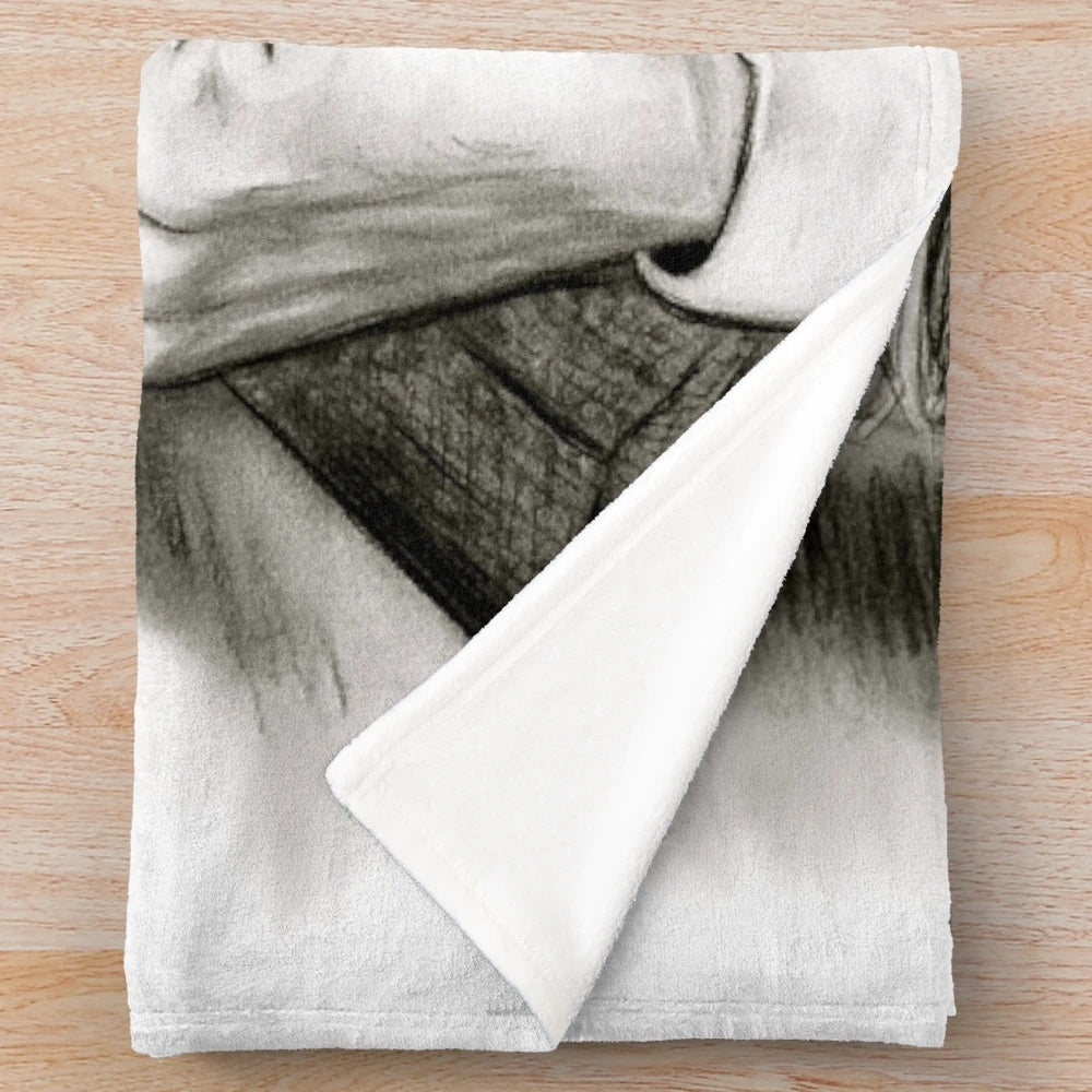 Dieter Bohlen inspired black and white plush blanket