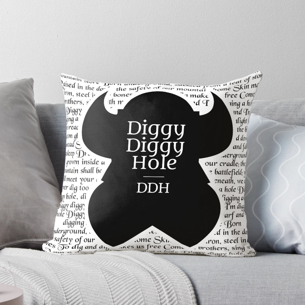 Diggy Diggy Hole Lyrics Pillow featuring Yogscast fan art