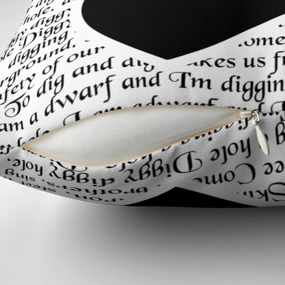 Diggy Diggy Hole Lyrics Pillow featuring Yogscast fan art