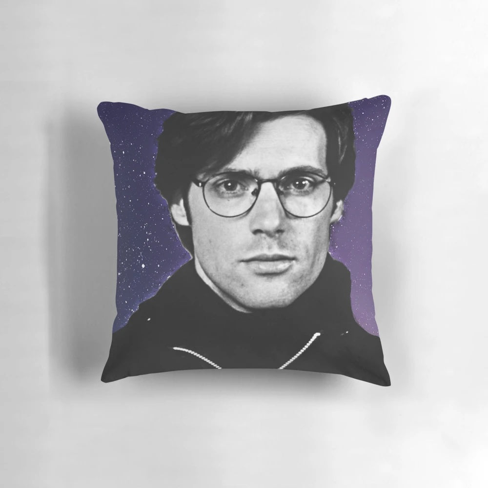 Digital illustration of Stargate SG-1 character Daniel Jackson on a soft, plush pillow