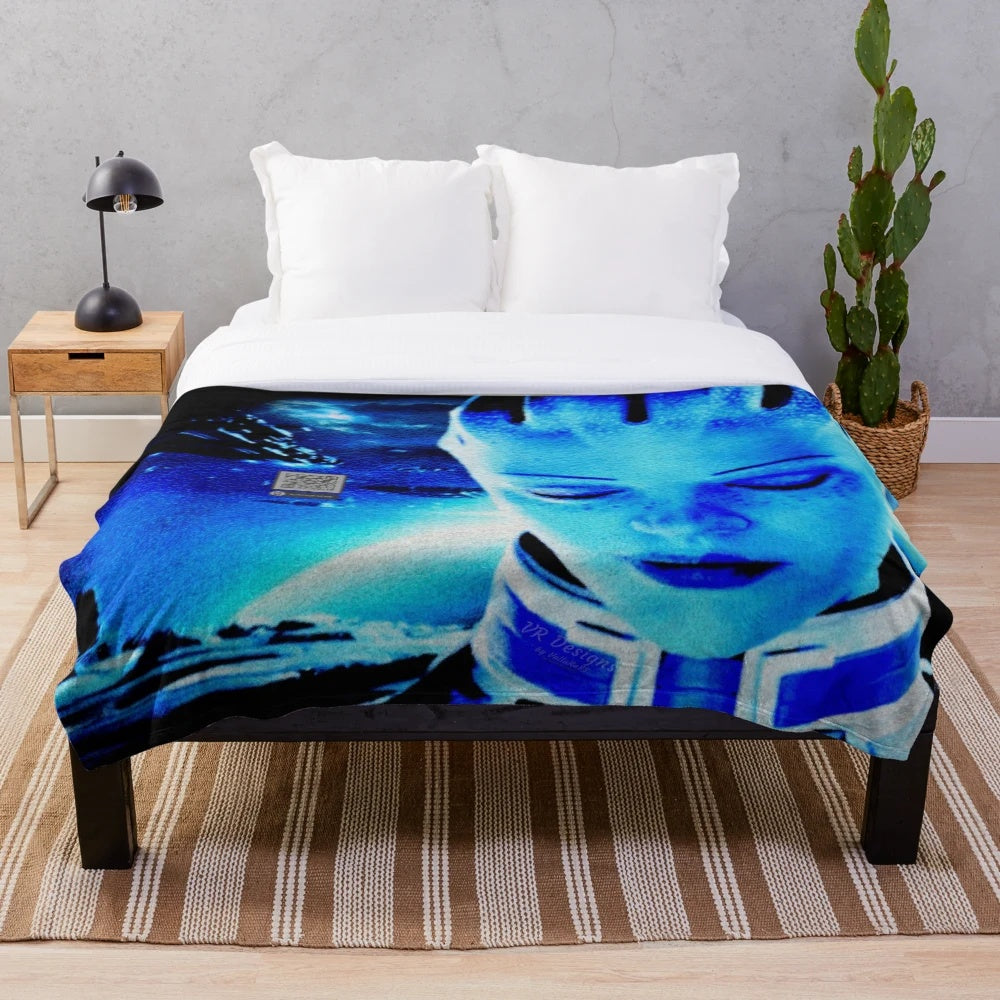 Liara T'Soni digital art plush blanket