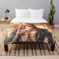 Cozy Diluc-inspired plush blanket featuring the popular Genshin Impact character