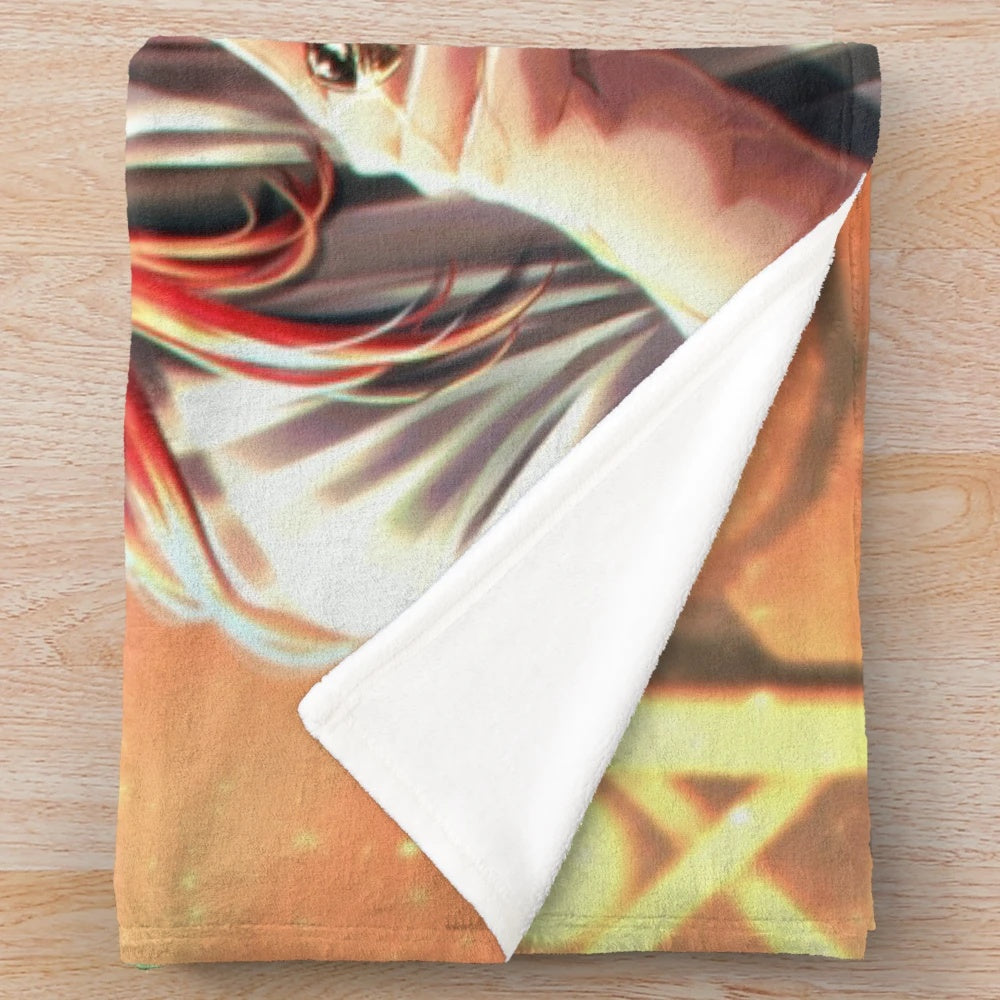 Cozy Diluc-inspired plush blanket featuring the popular Genshin Impact character
