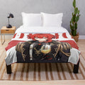 Diluc Ragnvindr-inspired plush blanket featuring the Pyro hero character from the game Genshin Impact