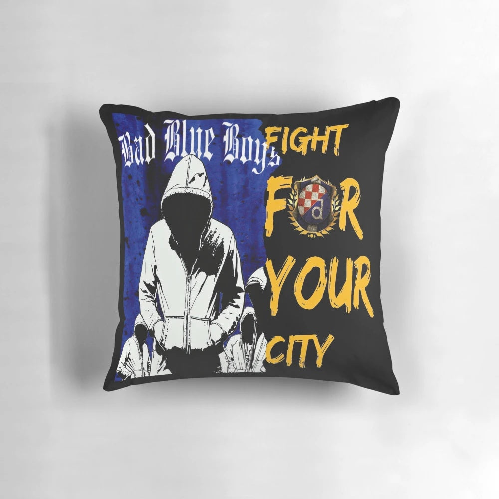 Dinamo Zagreb Pillow featuring the Bad Blue Boys ultras and Croatian soccer supporters