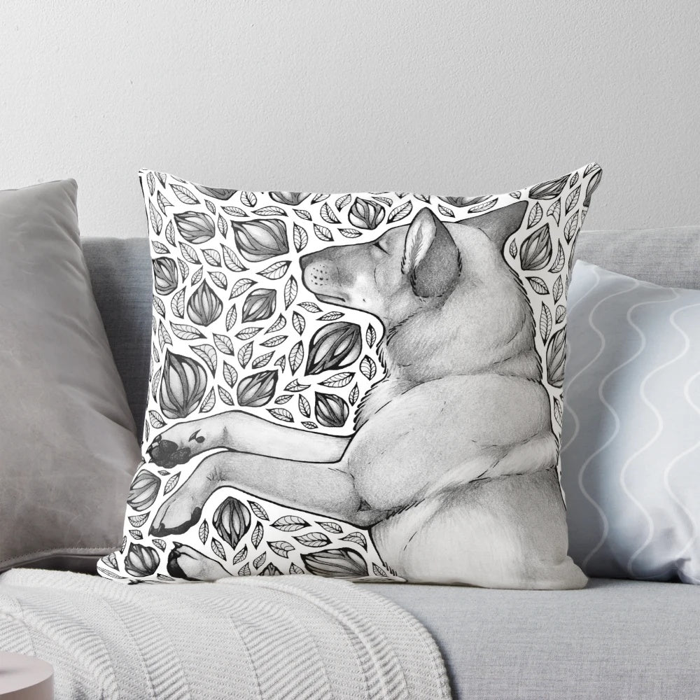 Dingo Dreaming Pillow - Soft, Plush Pillow with Dingo Inspired Animal Print Design