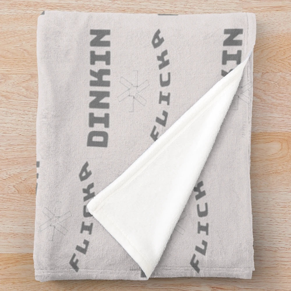 Dinkin Flicka inspired plush blanket featuring a cozy movie-themed design