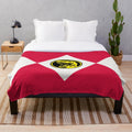 Dinosaur-themed plush blanket with Tyrannosaurus Rex design inspired by Power Rangers