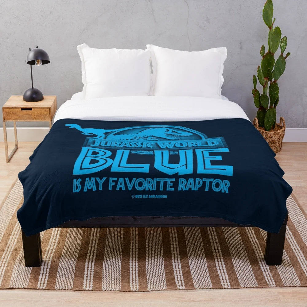 Jurassic World Blue the Velociraptor Plush Blanket