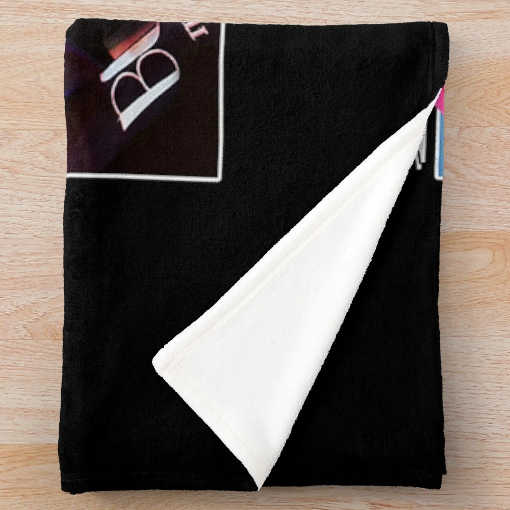 Dinosaur-themed plush blanket with Seventeen kpop group logo