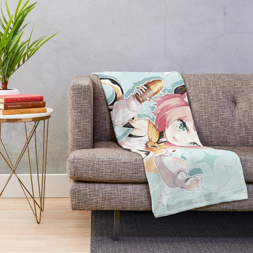 Diona from Genshin Impact inspired plush blanket
