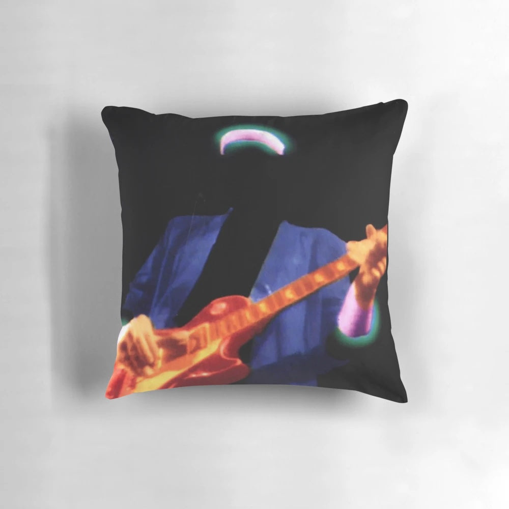 Dire Straits "Money for Nothing" album cover art printed on a high-quality pillow for classic rock home decor