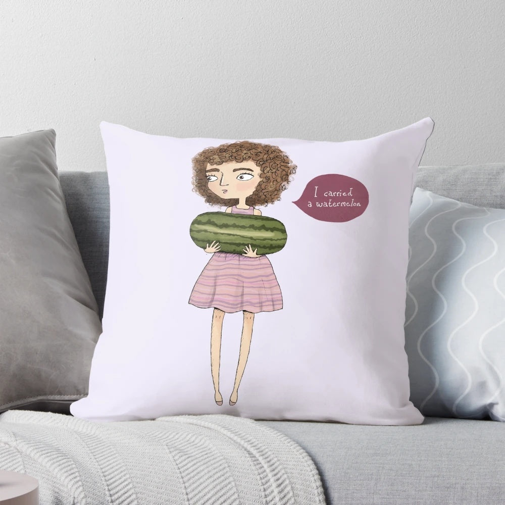 Dirty Dancing inspired 'I Carried a Watermelon' throw pillow with retro 80s movie graphics