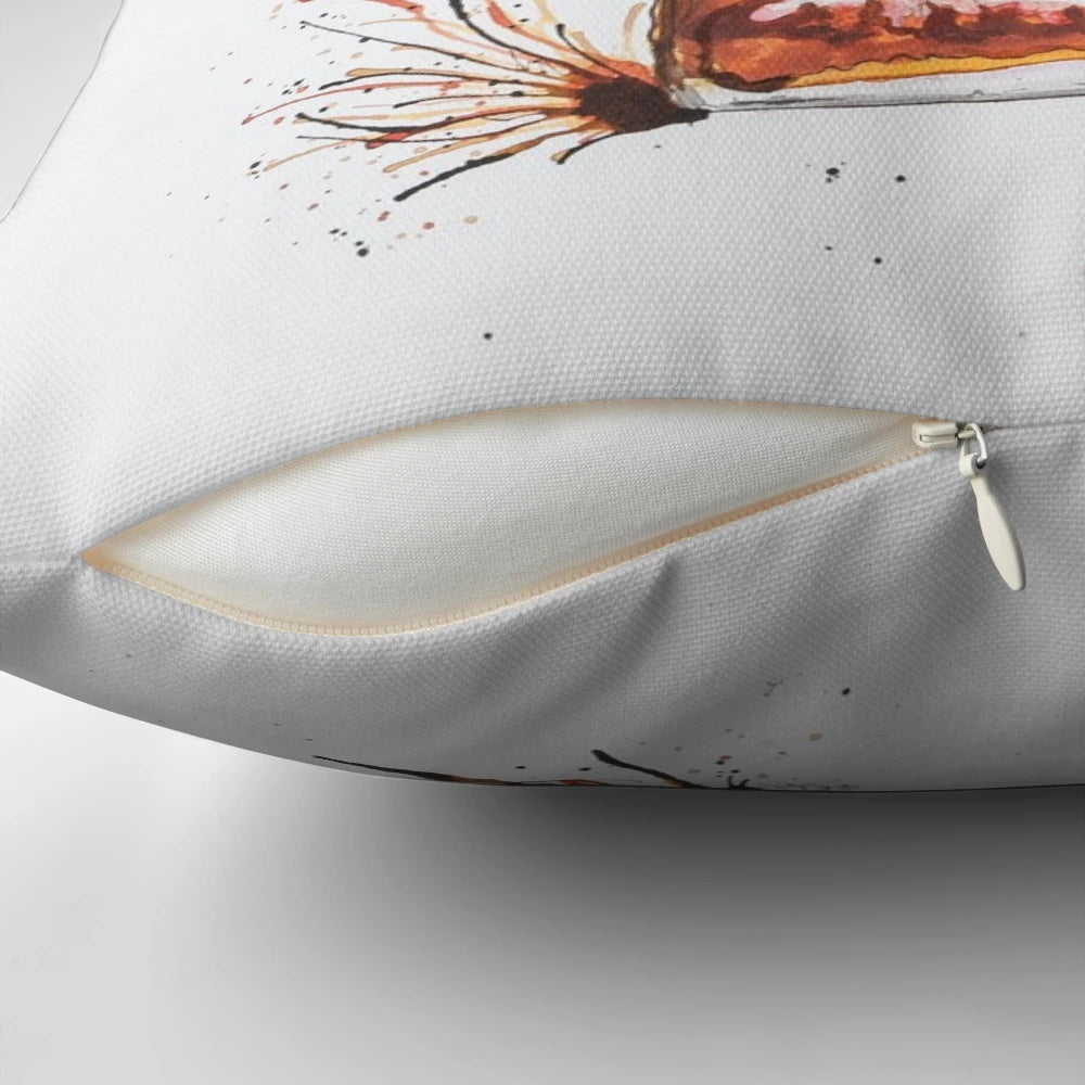 Disaronno-themed decorative pillow with an alcohol-inspired design