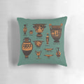 Decorative pillow featuring an intricate ancient Greek pottery design