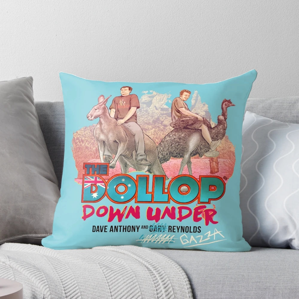 The Dollop Down Under (Australia variant) Pillow featuring Australian history and comedy