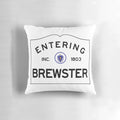 Entering Brewster, Massachusetts road sign decorative throw pillow