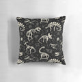 Decorative pillow featuring excavated dinosaur fossils and ancient fossil patterns