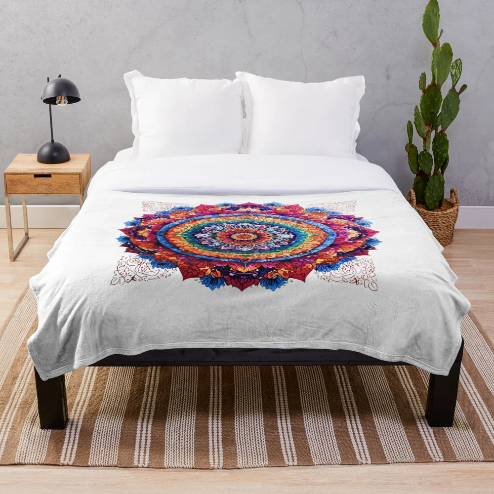 Mandala Art Plush Blanket for Mindful Living
