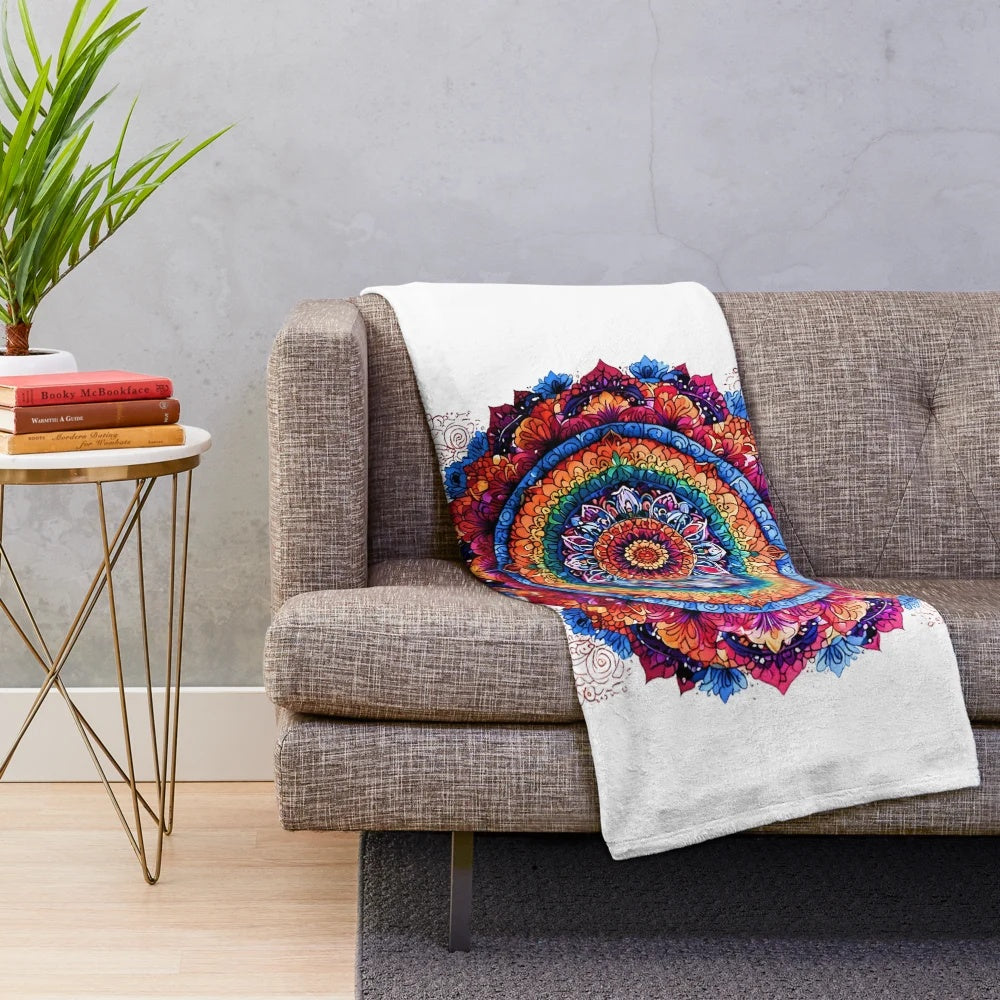 Mandala Art Plush Blanket for Mindful Living