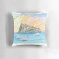 Pillow featuring the iconic Castello Aragonese in Ischia, Italy
