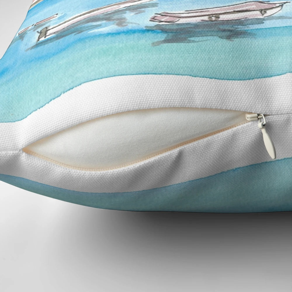 Pillow featuring the iconic Castello Aragonese in Ischia, Italy
